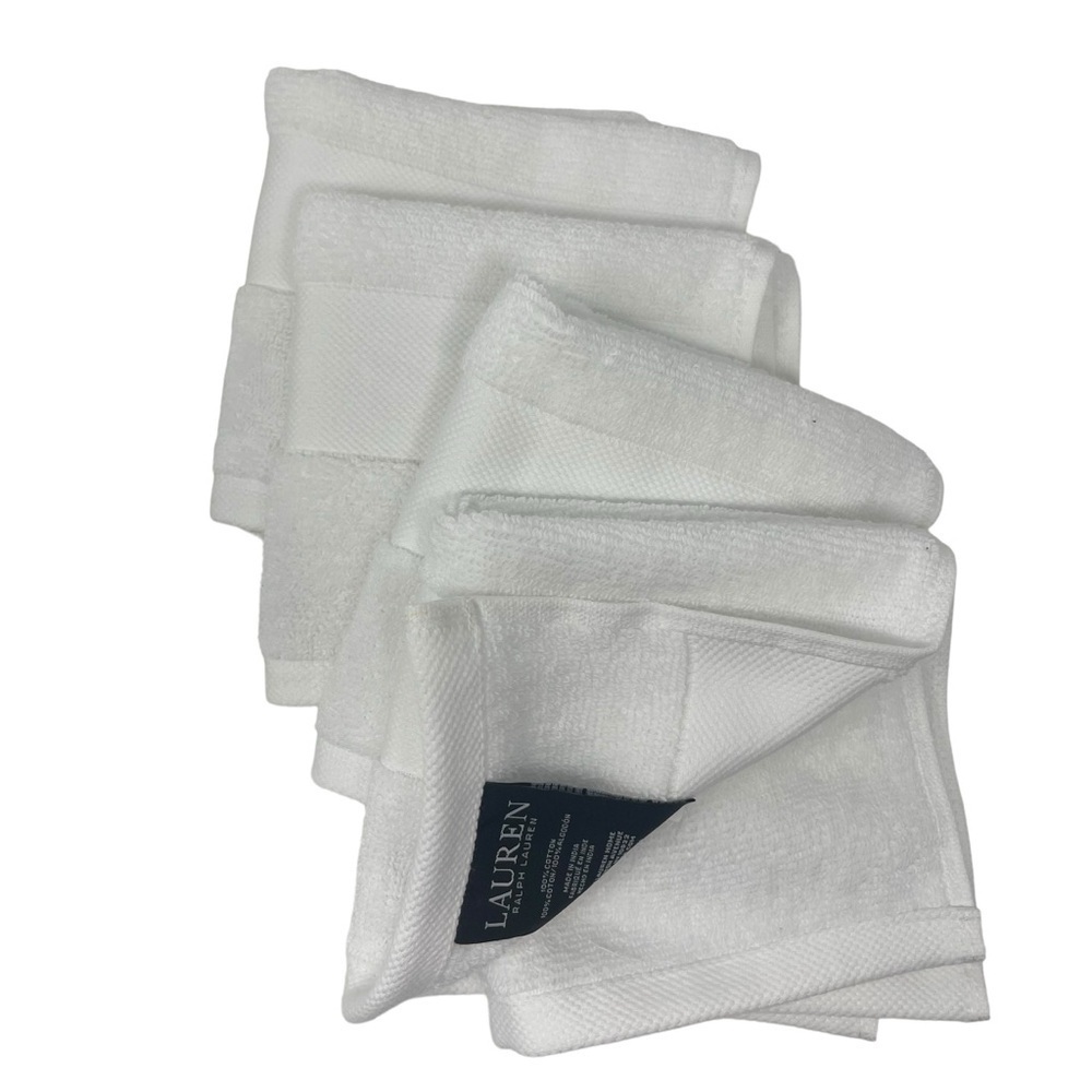 Lauren Ralph Lauren Wescott Wash cloths set of 4 Sailcloth White NWT